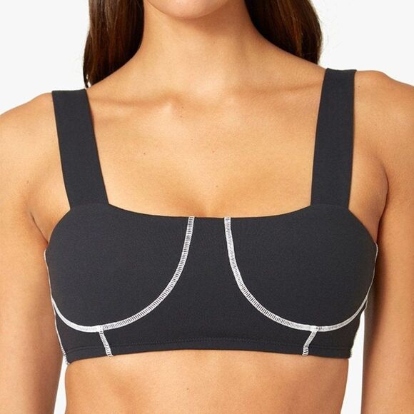 We Wore What Women's Black 80% Nylon & 20% Spandex Corset Bandeau Top Si… - Picture 1 of 12
